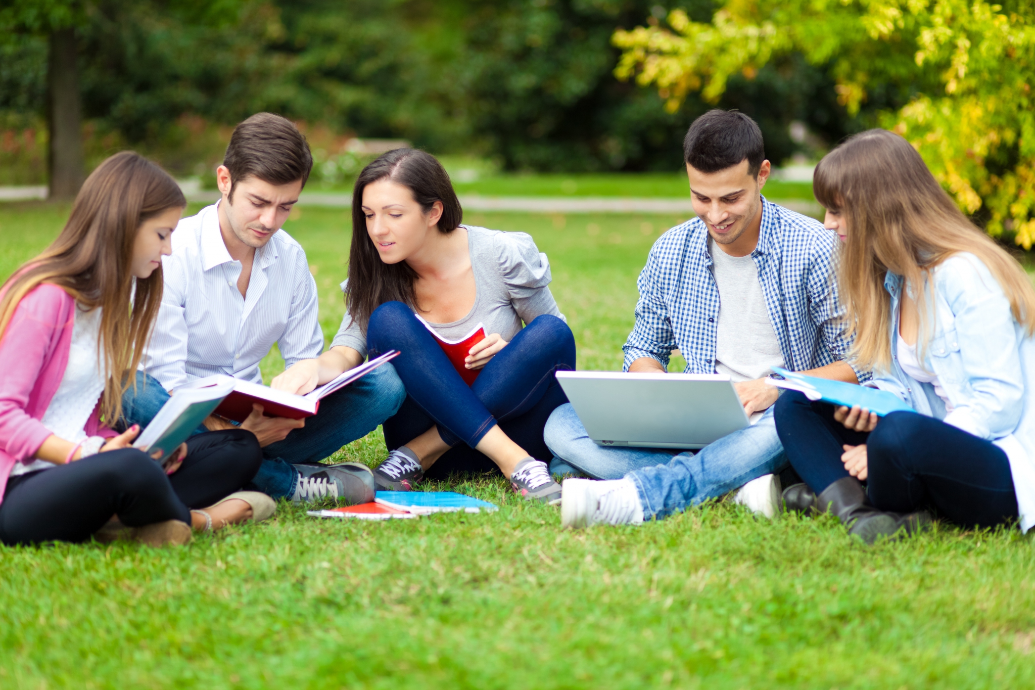 Students at the park